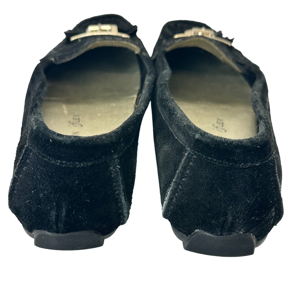 Anne Klein iflex Black Suede Moccasin Loafer Akoates Tassel Flat Shoes Size 6.5M - Picture 10 of 13